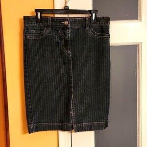 Nautica Pinstripe Denim Pencil Skirt Size 4